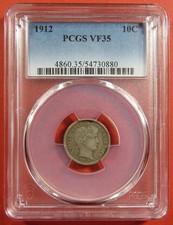 1912 10c PCGS VF35. Fresh and original Barber Dime. (826120) picture