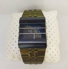 MINT DIESEL DZ7228 Bronze Aluminium Digital Watch Full Links Box Y2K Archive picture