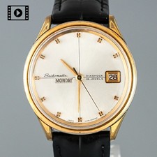 OH Serviced Vtg1965 SEIKO SEIKOMATIC WEEKDATER 6206-8010 Gold 26J AT -US Stock picture
