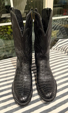 Lucchese M1636 R4 Charles Black Caiman Belly Cowboy Boots Men’s 11 EE Exotic picture