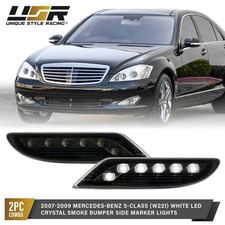 Smoke White LED Bumper Side Marker Light Lamp For 07-09 Mercedes W221 S550 S600 picture