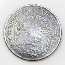 Mexico Second Republic 1898 1 Peso Silver Coin Zs F Variety KM# 409 Antique  picture
