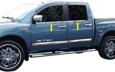 fit:2004-2015 Nissan Titan Crew Chrome 4Pc Window Sill Trim Stainless Steel picture