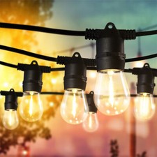 27ft String Lights S14 LED Shatterproof IP65 Warm for Outdoor Garden Patio Yard picture