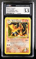Blaine's Charizard Gym Challenge 2/132 Corrected Symbol-HOLO 5.5 CGC picture