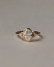 14k Yellow Gold Women's Wedding Ring 1.5 Ct IGI Lab Grown/CVD Diamond Bezel Set picture