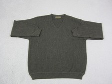 Vintage Peru Unlimited Sweater Mens Large Green Knit Wool Alpaca V-Neck 90s picture
