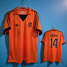 NETHERLANDS Home 74/75  - Retro Jersey - Soccer - CRUYFF # 14 - LARGE (RunSmall) picture