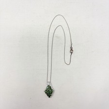 Shop LC Green Natural Russian Diopside Cluster Pendant Necklace with Chain 5439 picture