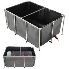 VEVOR Canvas Fish Pond Above Ground Koi Tank 270 Gal with Clear Viewing Panel picture