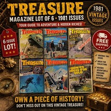 Vintage Treasure Magazine Lot of 6 1981 Metal Detecting Gold Hunting  picture