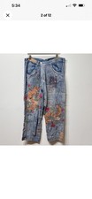 Magnolia Pearl Love Supply Co Patchwork Distressed Dragon Embroidery Jeans Blue picture