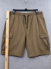 Men's Olive Cargo Drawstring Utility Shorts picture