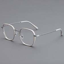 Fashion Two-tone Full Rim Square Gray White Frames Stylish TR90 Eyeglasses picture