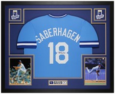 Bret Saberhagen Autographed & Framed Blue Kansas City Jersey JSA Certified picture