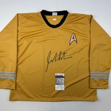 Autographed/Signed William Shatner Star Trek Captain Kirk Shirt JSA COA picture