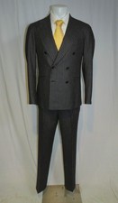 Orazio Luciano x The Armoury Charcoal Gangster Stripe Double Breasted Suit 38 picture