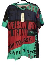 Reason Brand All Over Graphic T-Shirt Men's Size XL Multi Colors Unisex NWT picture