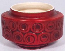 Vintage McCoy Scandia Planter MCM Red #30 Circle Geometric Art Pottery Vase picture