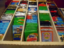 120 Cards From Unopened Old Baseball Packs FREE Mickey Mantle Card Per Lot picture