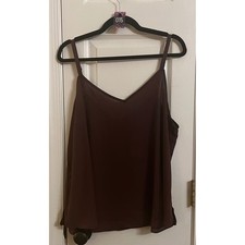 Torrid Sophie Georgette Swing Cami Sassafras Burgundy Brown Tank Top 1 1X 14-16 picture