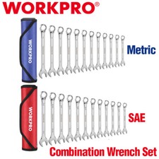 WORKPRO 12PIECE Premium Combination Wrench Set 12PT Wrench Sets Metric/SAE w/Bag picture