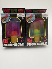 Needoh Nice Sicle Super Solid Squish Authentic Lot of 2 Multi Color picture