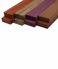 Imported Exotic Hardwood Variety Pack Padauk, Zebrawood, Purpleheart, and Merbau picture