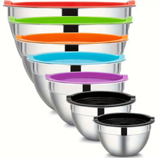 7pcs Stainless Steel Set Mixing Bowls with Lids for Kitchen Nesting Design picture