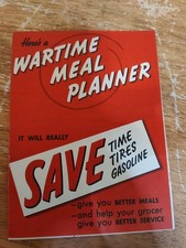 Del Monte Foods  Wartime Meal Planner WWII Vintage  1942 picture