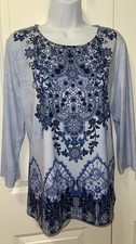NWOT CHICO'S ZENERGY WOMEN'S Blue Blouse SIZE  -2 (US 12 -14) picture