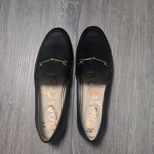 New Sam Edelman Women's Loraine Leather Bit Buckle - Black Navy Size 4 M EU 36 picture