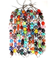 10 Strands Multi Style Glass Beads Mixed Col, Duty / Tariffs Paid Door Delivery. picture