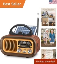 Vintage-Inspired J-150 AM/FM/SW Radio, Bluetooth Speaker, Solar Powered picture