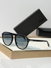 Persol 0PO3302S Sunglasses 55-19-145 Black Aviator Gradient Grey Lenses picture