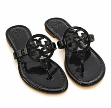 Tory Burch Miller Black Patent Leather Thong Sandal  picture