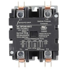 AC Contactor 60 Amp 75 RES 2 Pole 208/240VAC Coil Definite Purpose UL Recognized picture