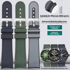 For Blancpain Fitty Fathoms5000 43mm Arc Fluororubber Watch Band Strap Mens 23mm picture