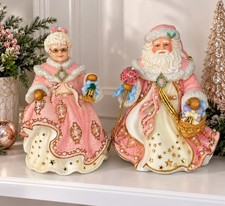 Danbury Mint Victorian Christmas Santa Mrs Claus Musical Figurines Pair 8.5