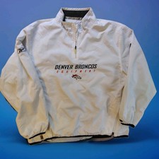 Vintage Denver Broncos Reebok NFL On Field  Men's 1/4 Zip Pullover Jacket L 2001 picture