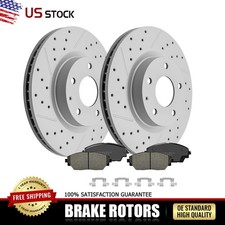11.61“ Front Drilled Brake Rotors+Ceramic Pads Set for 2016-2022 Mazda CX-3 AWD picture