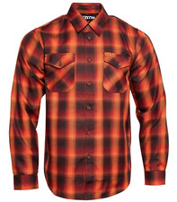 Dixxon Fender Stratocaster Guitar Orange Brown Plaid Flannel Shirt picture