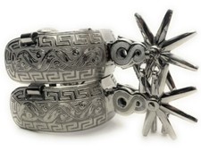 CHARRO SADDLE SPURS. ESPUELAS CHARRAS FINAS.  CHARRO HORSE GEAR, MEXICAN SPURS picture