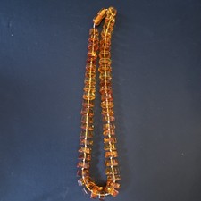 53g Vintage Baltic Amber Necklace Faceted Wheel Disk Rondelle Beads UV tested picture