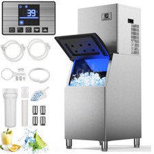 550LB/24H Commercial Ice Maker Machine with 360LBS Storage Bin Auto Cleaning picture