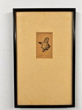 Antique Alfred Rudolph Miniature Pen and Ink Drawing 