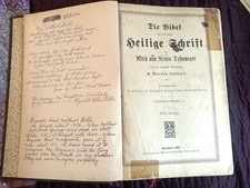 Antique 1911 German Bible Old New Testaments Martin Luther Stuttgart picture