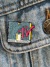 MTV Retro Logo - Blue, Yellow And Pink Enamel Pin picture
