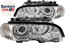 Chrome Housing Halogen Headlights Compatible with BMW Coupe 323Ci 325Ci 328Ci 33 picture