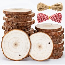 Sukh 20 PCS Christmas Natural Wood Slices - Unfinished 2.7-3.1 inches picture